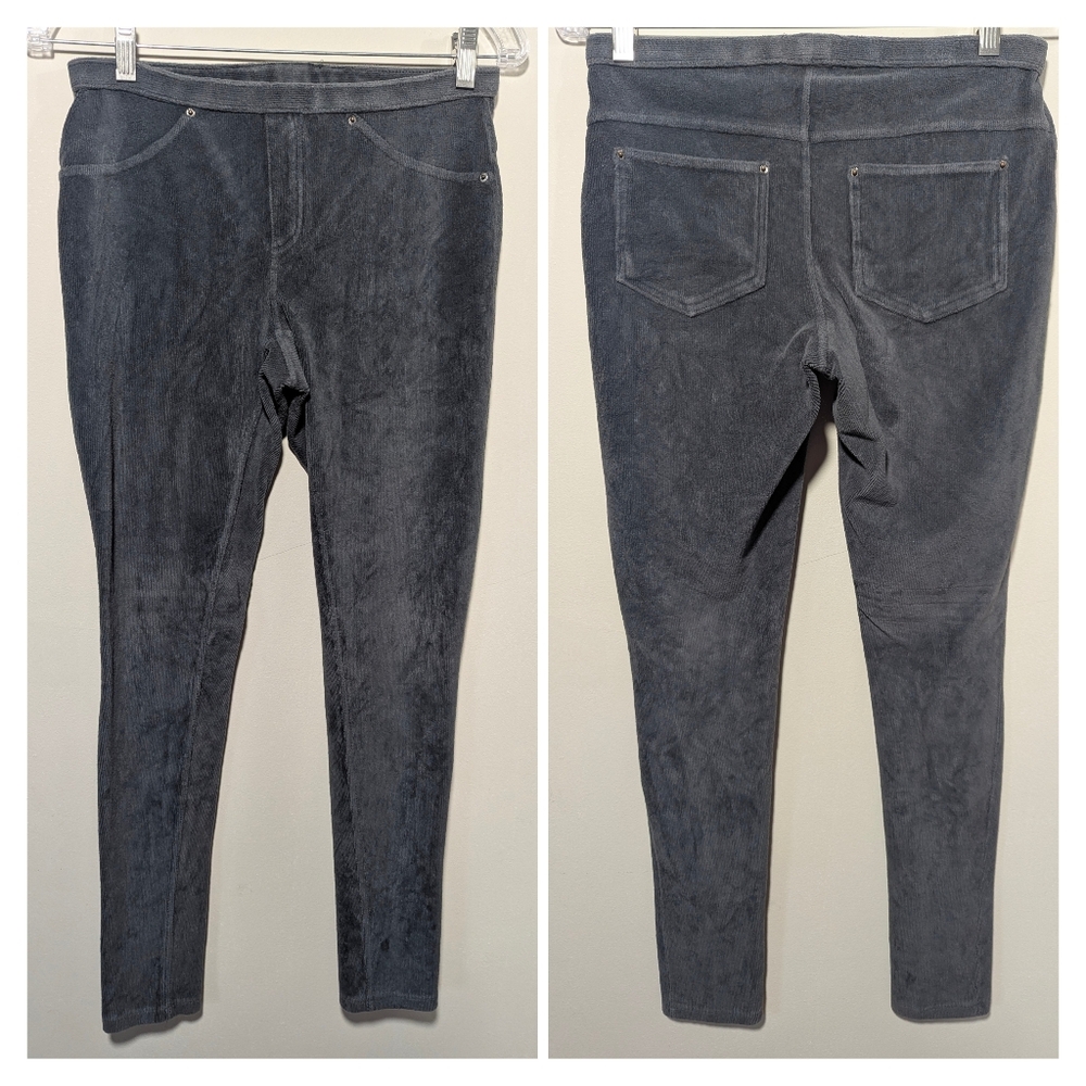 💥4 For $30 CLEAROUT💥 HUE Charcoal Velvet Trousers